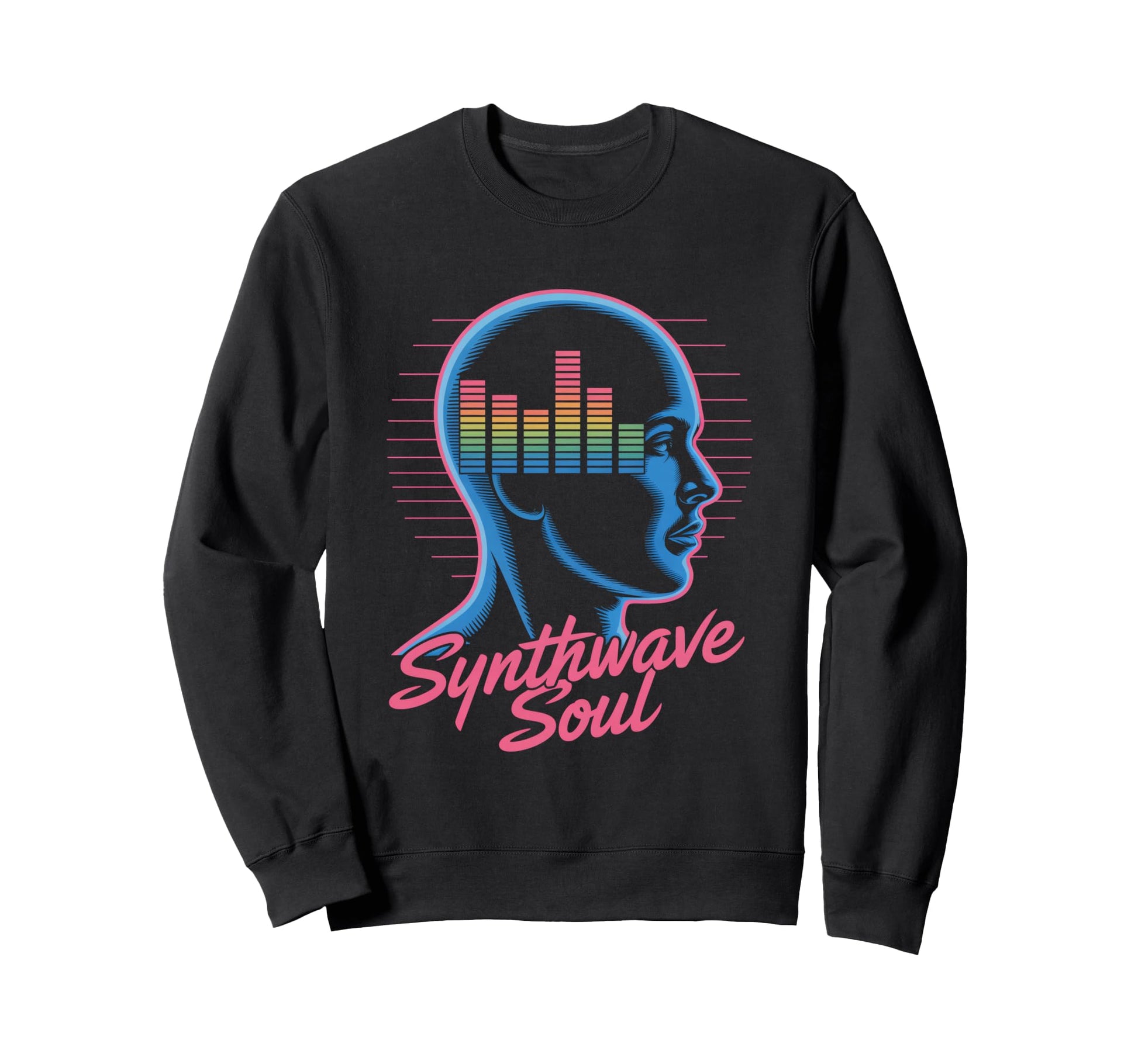 Synthwave Soul Wave Electronic Sweatshirt - Unique Graphic for Adults - T-Shirt, Sweatshirt, Hoodie
