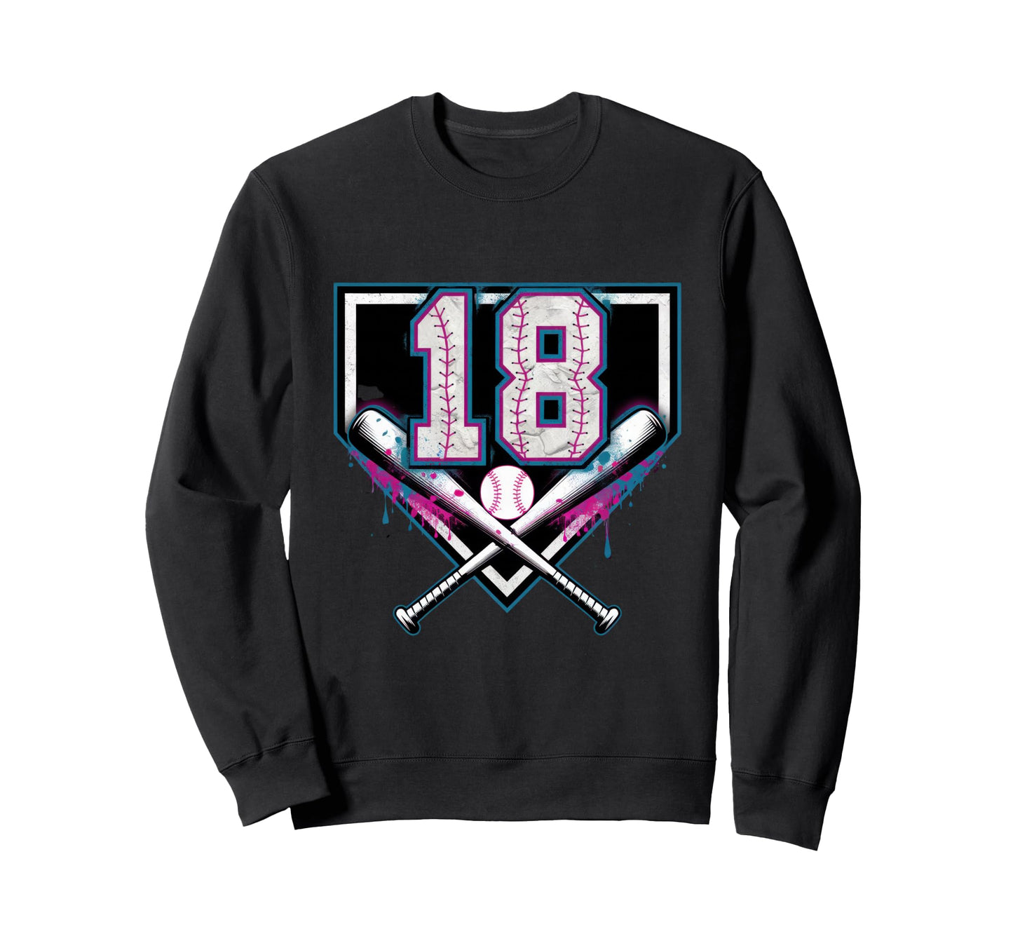 18Th Birthday Baseball Home Ice Sweatshirt - Graphic Print for Adults - T-Shirt, Sweatshirt, Hoodie