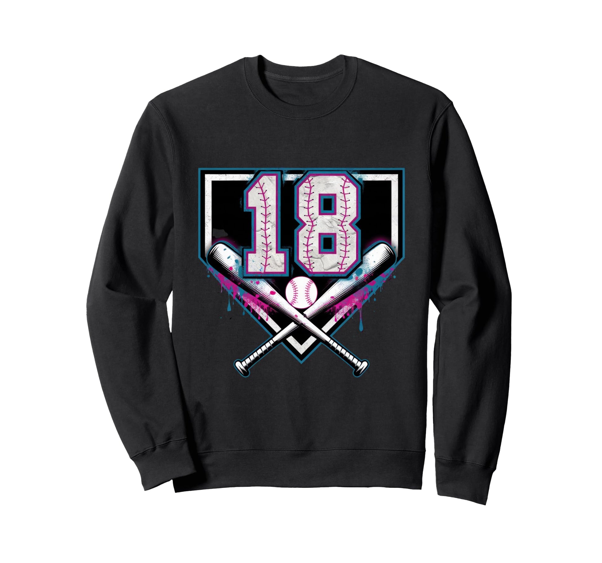 18Th Birthday Baseball Home Ice Sweatshirt - Graphic Print for Adults - T-Shirt, Sweatshirt, Hoodie