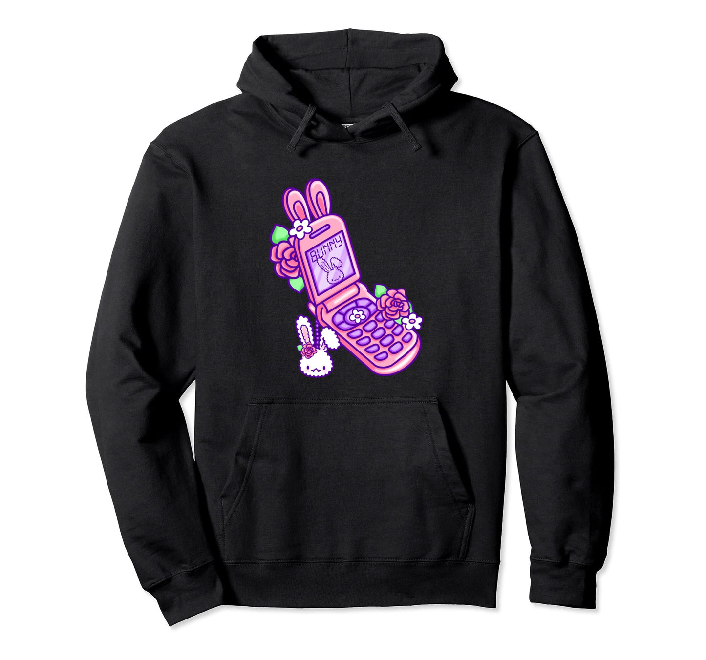 Pastel Goth Flip Phone Vampire Bunny Y2K Hoodie - Streetwear Style Unisex - T-Shirt, Sweatshirt, Hoodie