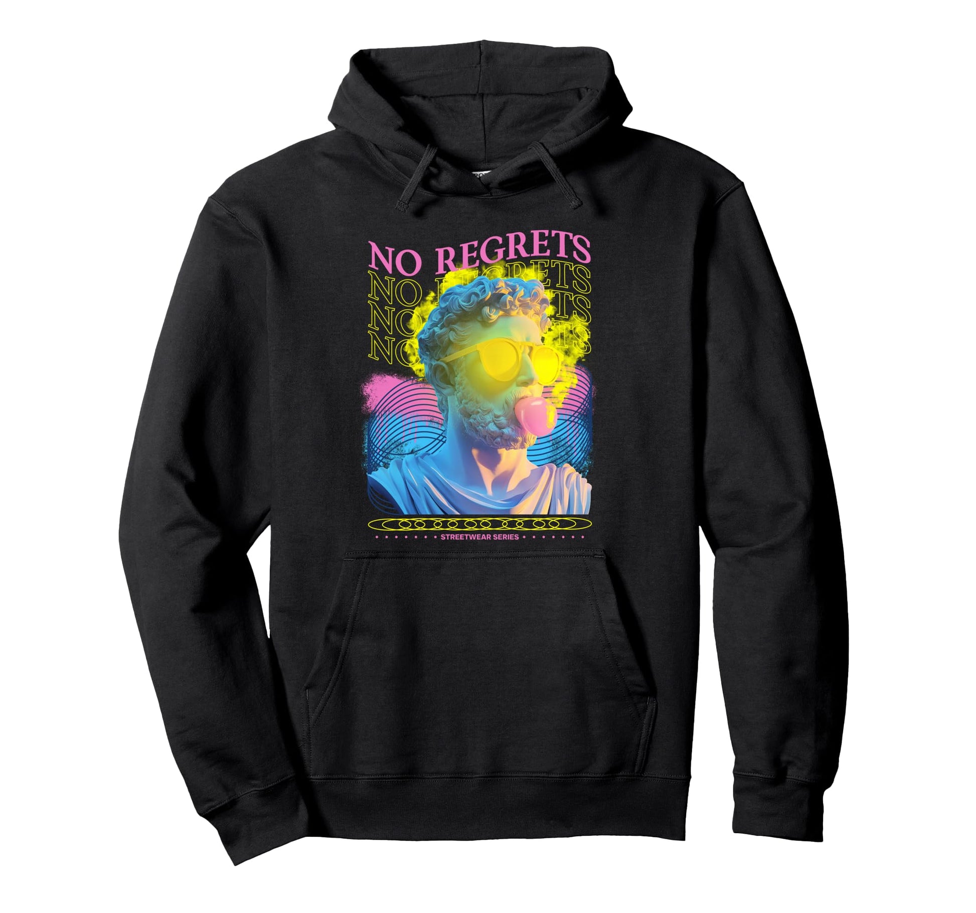 Y2K No Regrets Bold Urban Graffiti Hoodie - Aesthetic Graphic Men Women - T-Shirt, Sweatshirt, Hoodie