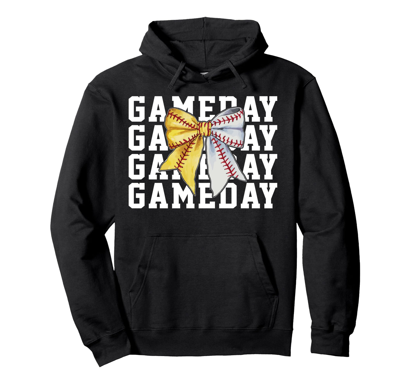 Softball Baseball Lover Coquette Bow Hoodie - Novelty Apparel for Adults - T-Shirt, Sweatshirt, Hoodie
