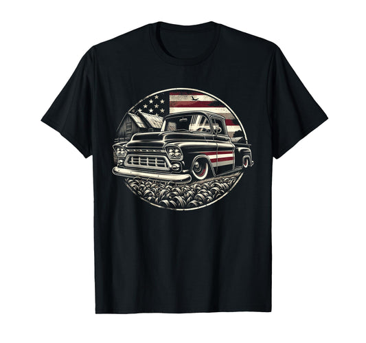 1950S 3100 Truck American Flag T-Shirt - Casual Everyday Wear Men Women - T-Shirt, Sweatshirt, Hoodie