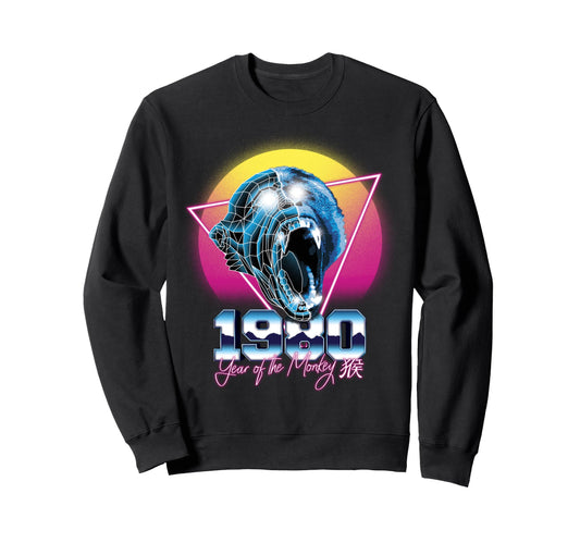 1980 Year Monkey 80S Chinese Zodiac Sweatshirt - Unique Graphic Men Women - T-Shirt, Sweatshirt, Hoodie