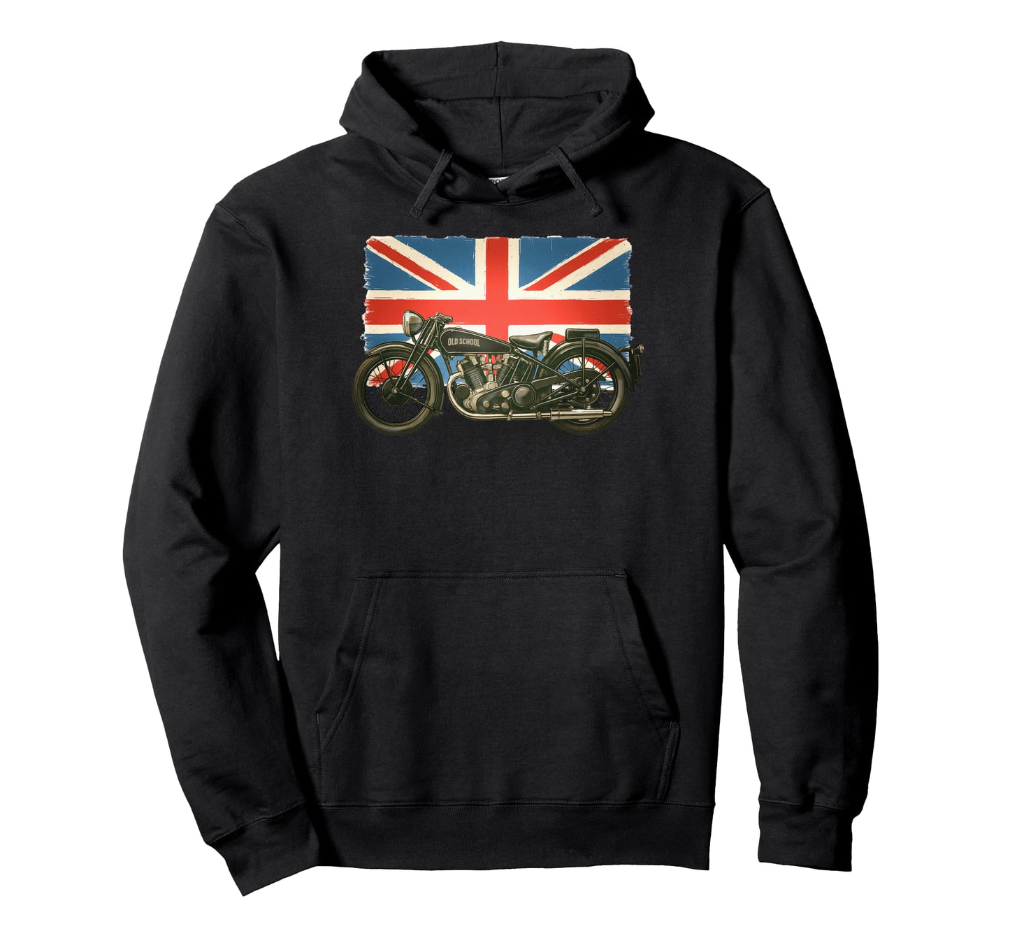 Old School British 1930 Motorcycle Hoodie - Graphic Print Men Women - T-Shirt, Sweatshirt, Hoodie