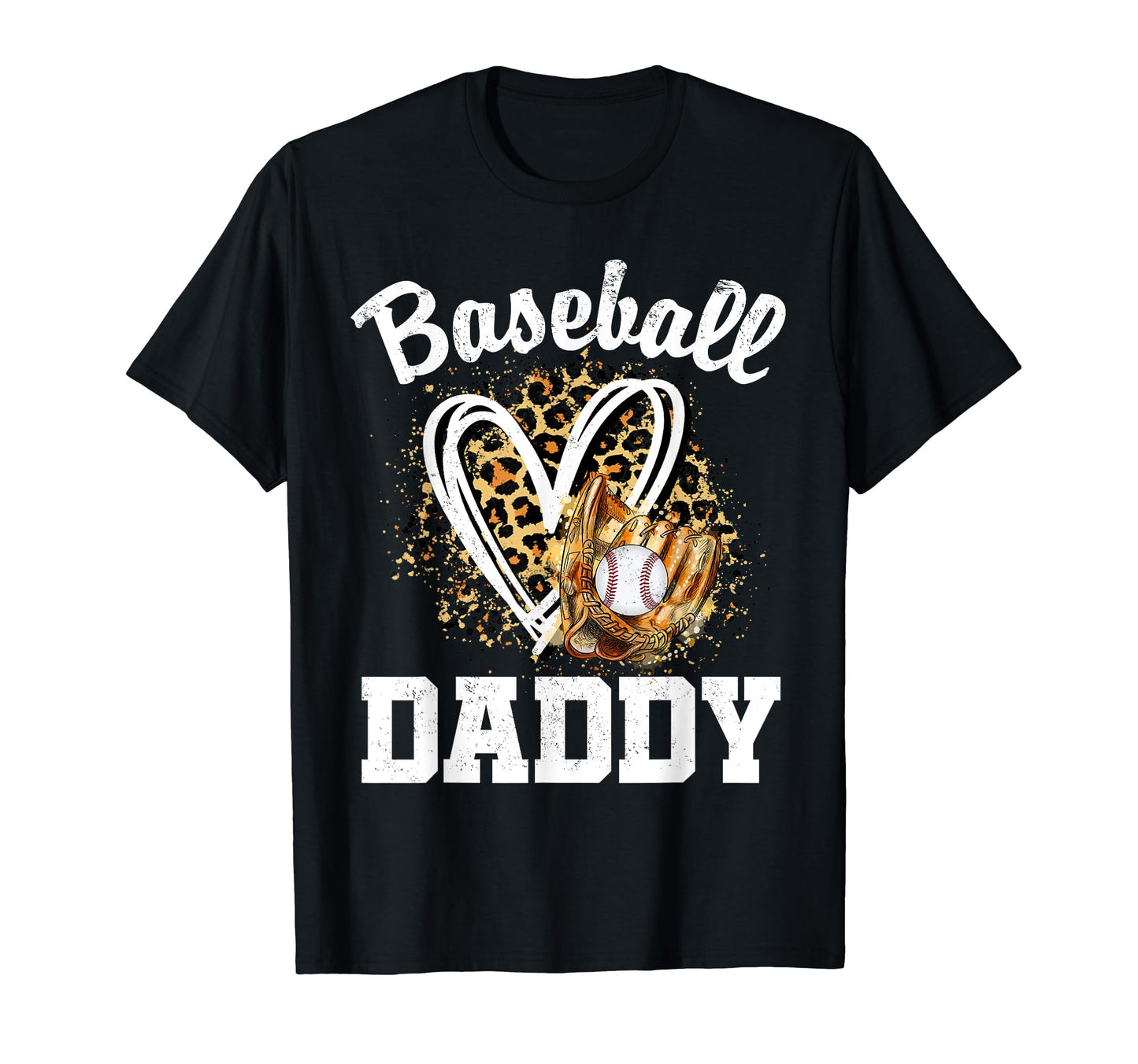 Baseball Daddy Leopard Heart Matching T-Shirt - Trendy Graphic Men Women - T-Shirt, Sweatshirt, Hoodie