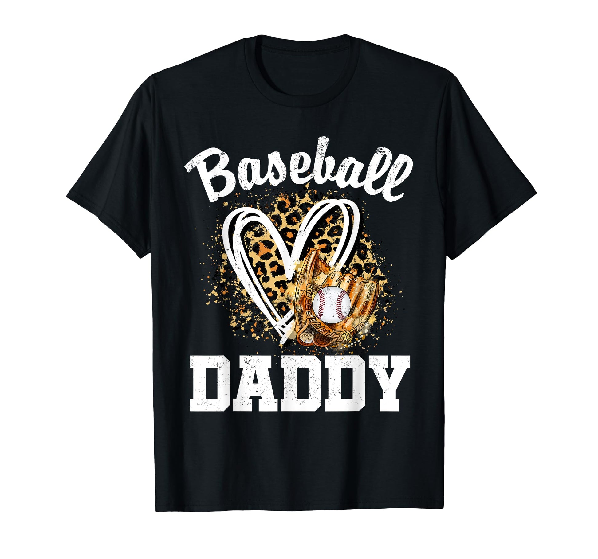 Baseball Daddy Leopard Heart Matching T-Shirt - Trendy Graphic Men Women - T-Shirt, Sweatshirt, Hoodie