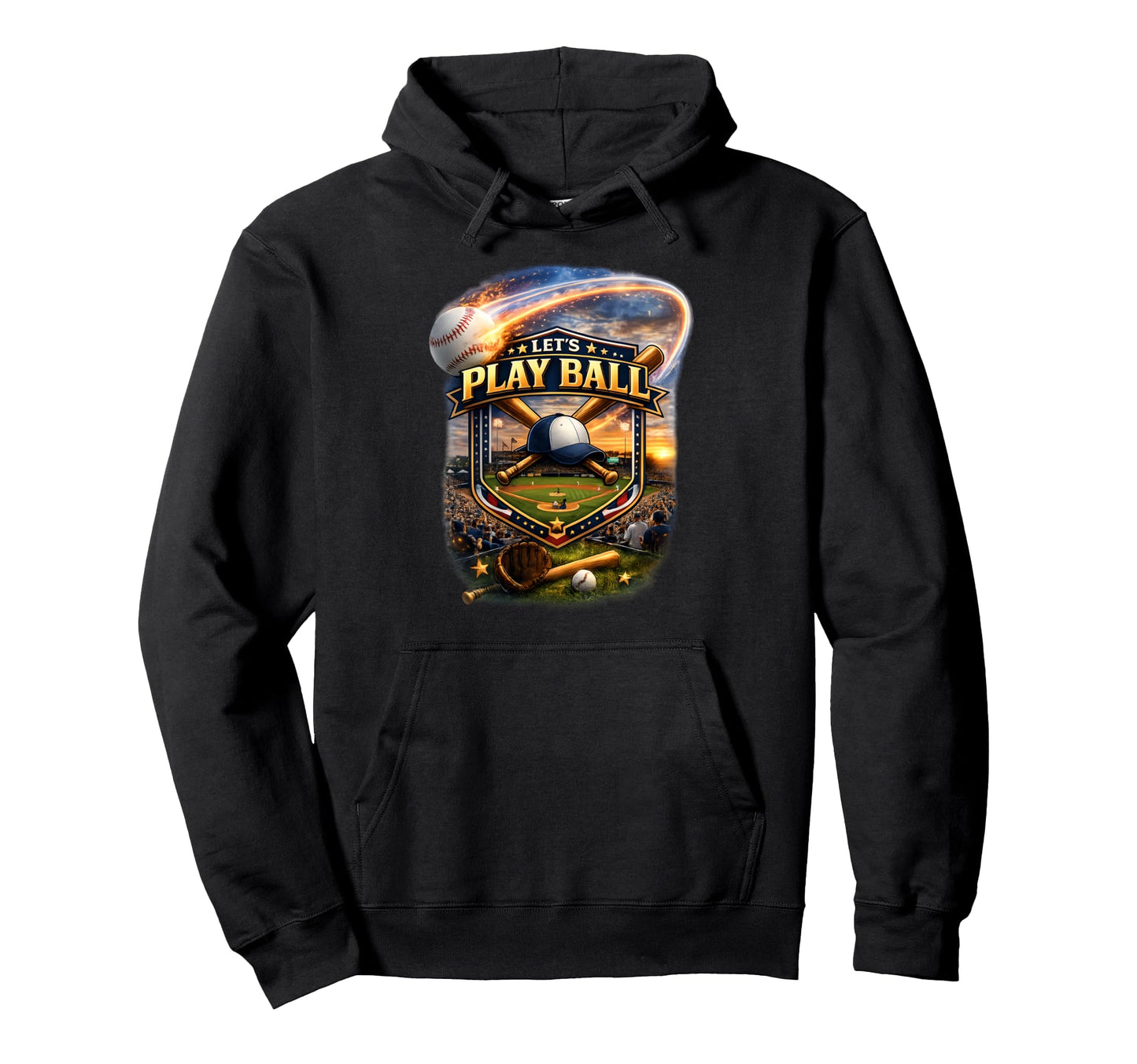 Baseball Stadium Sports Fan Hoodie - Unique Graphic for Adults - T-Shirt, Sweatshirt, Hoodie