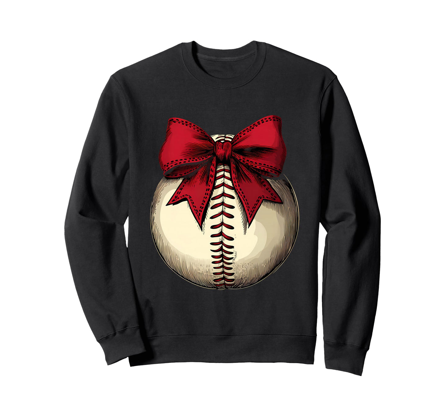 Baseball Coquette Bow Baseball Sweatshirt - Casual Everyday Wear Men Women - T-Shirt, Sweatshirt, Hoodie