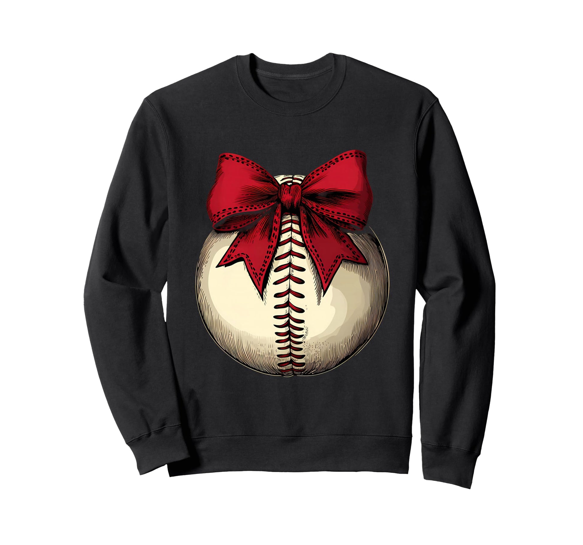 Baseball Coquette Bow Baseball Sweatshirt - Casual Everyday Wear Men Women - T-Shirt, Sweatshirt, Hoodie