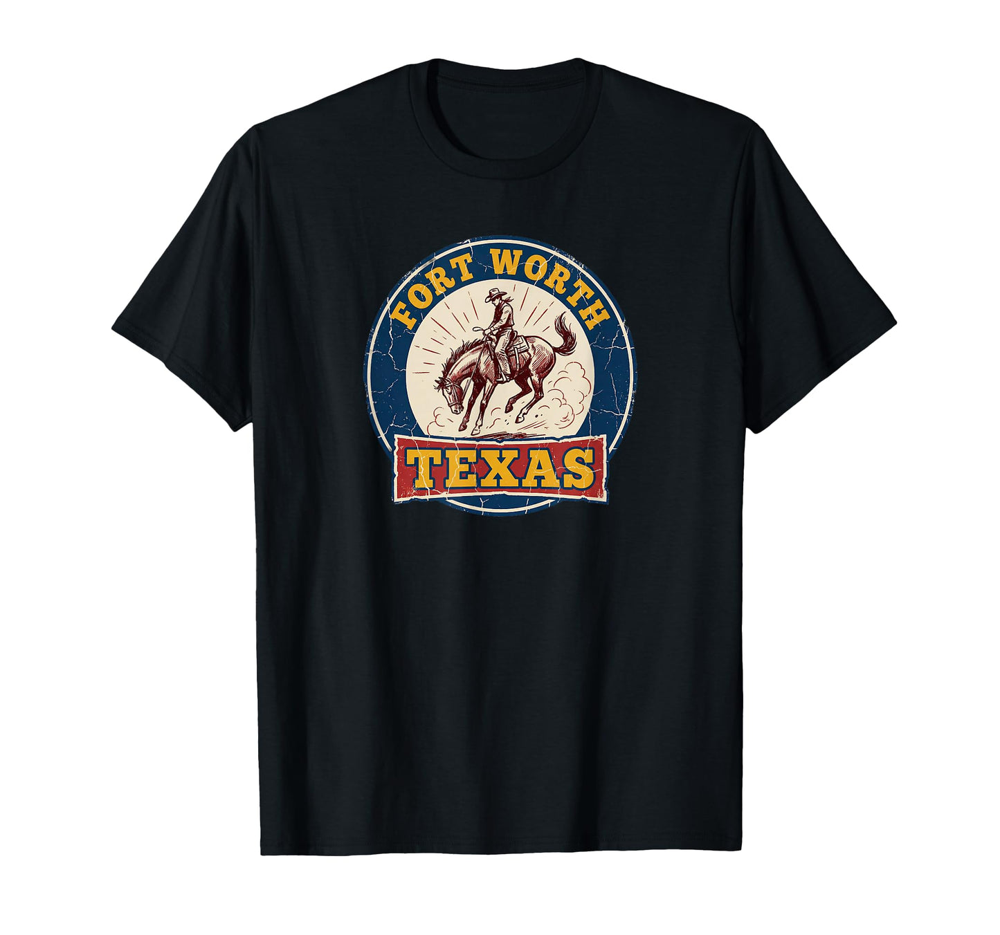 Fort Worth Texas Cowboy Badge T-Shirt - Casual Everyday Wear Unisex - T-Shirt, Sweatshirt, Hoodie