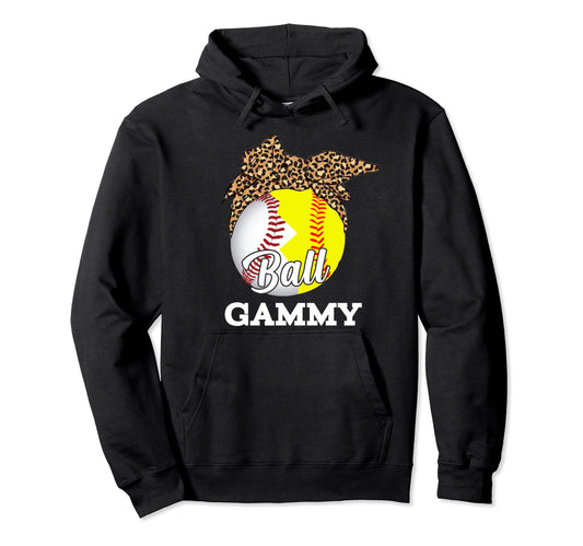 Ball Gammy Funny Baseball Softball Leopard Hoodie - Graphic Print Unisex - T-Shirt, Sweatshirt, Hoodie