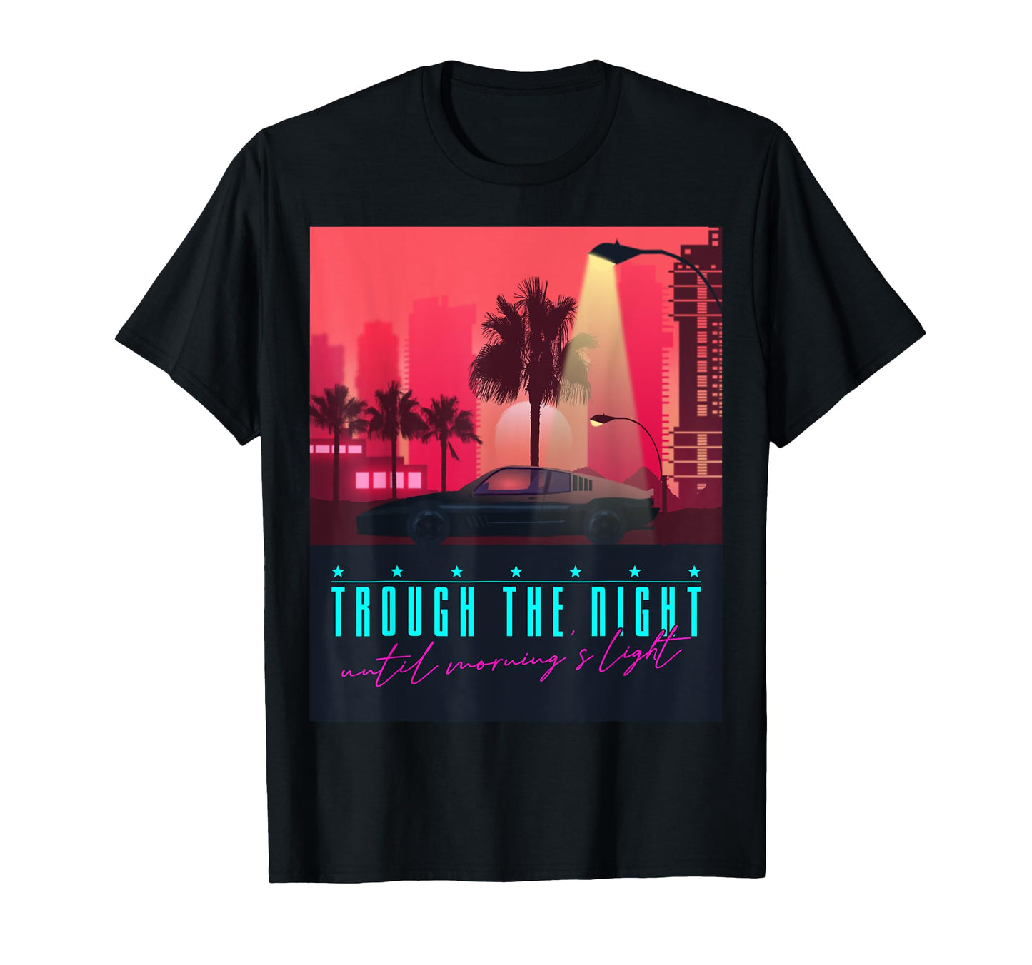 Synthwave Car 80S Decorative Palm T-Shirt - Fun Novelty Design Men Women - T-Shirt, Sweatshirt, Hoodie