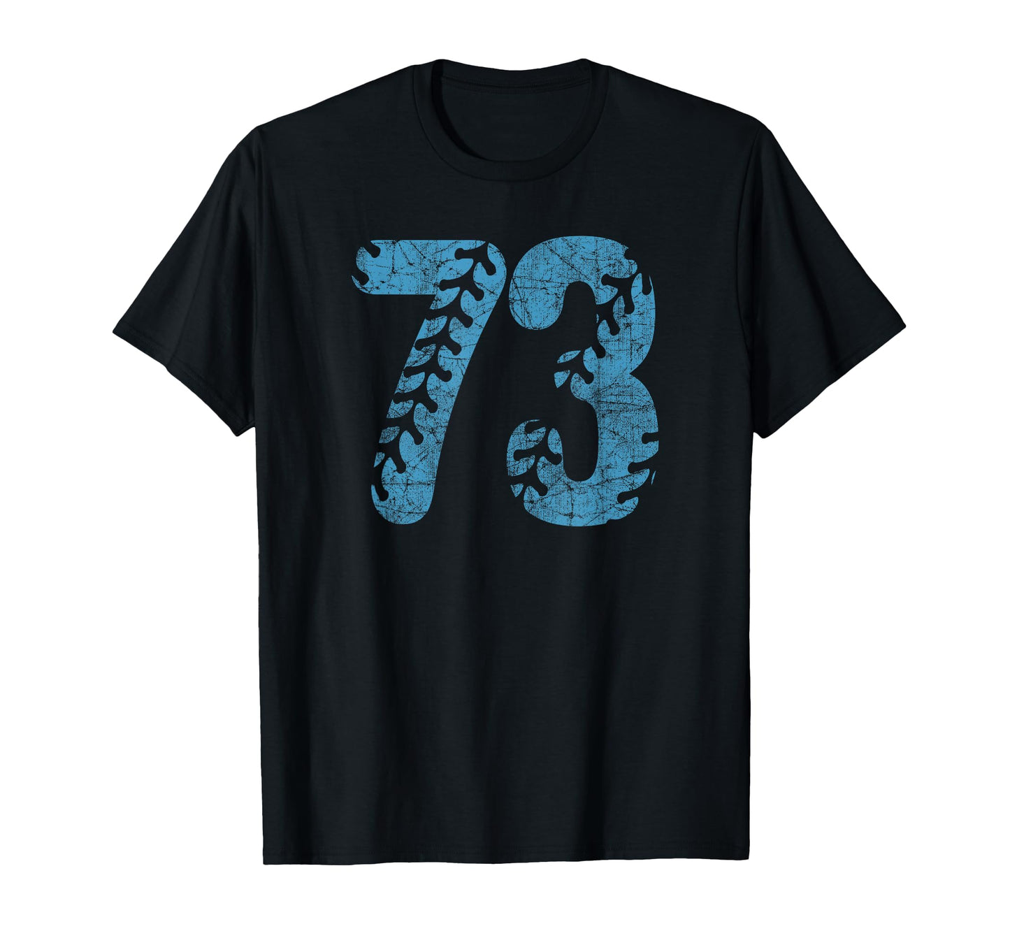 Baseball Softball Mom 73 Number Distressed T-Shirt - Graphic Print Unisex - T-Shirt, Sweatshirt, Hoodie