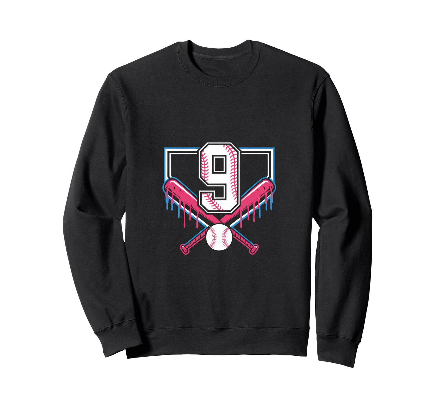 9Th Birthday Baseball Home Ice Sweatshirt - Minimalist Print for Adults - T-Shirt, Sweatshirt, Hoodie