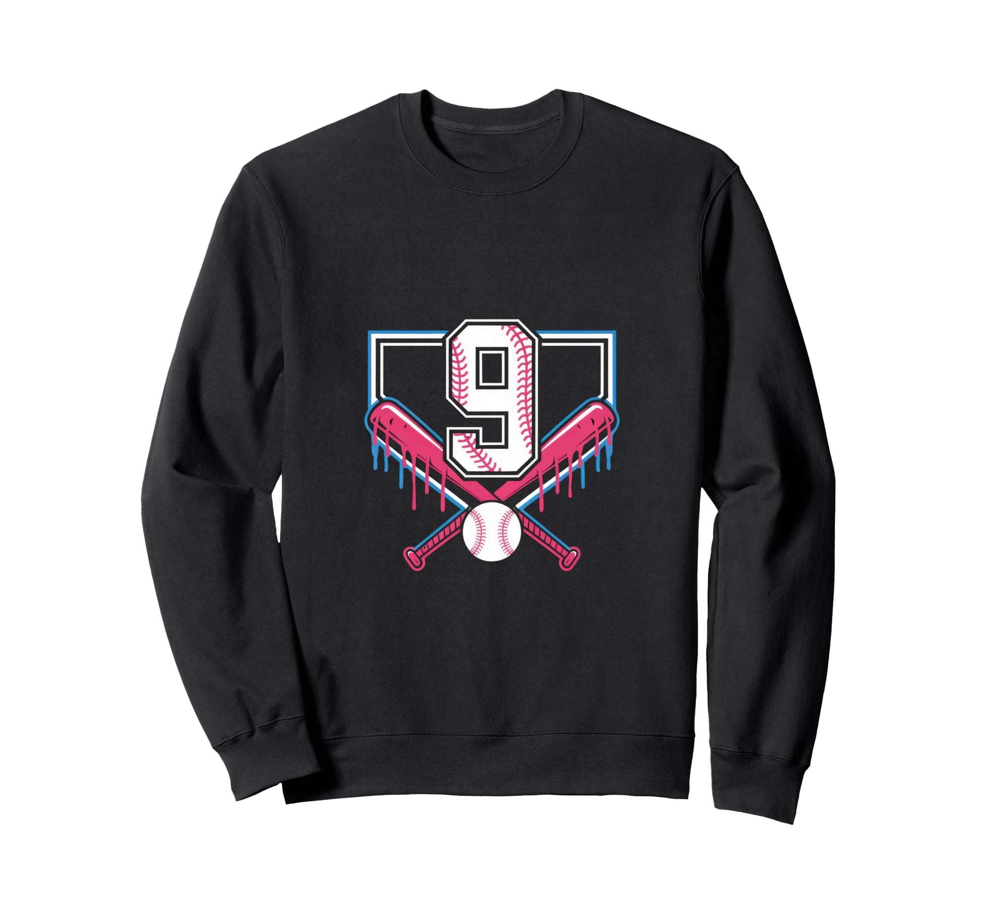 9Th Birthday Baseball Home Ice Sweatshirt - Minimalist Print for Adults - T-Shirt, Sweatshirt, Hoodie