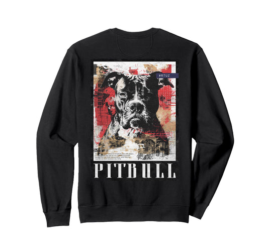 Back Y2K Streetwear Dog Pit Bull Sweatshirt - Custom Art Print Unisex - T-Shirt, Sweatshirt, Hoodie