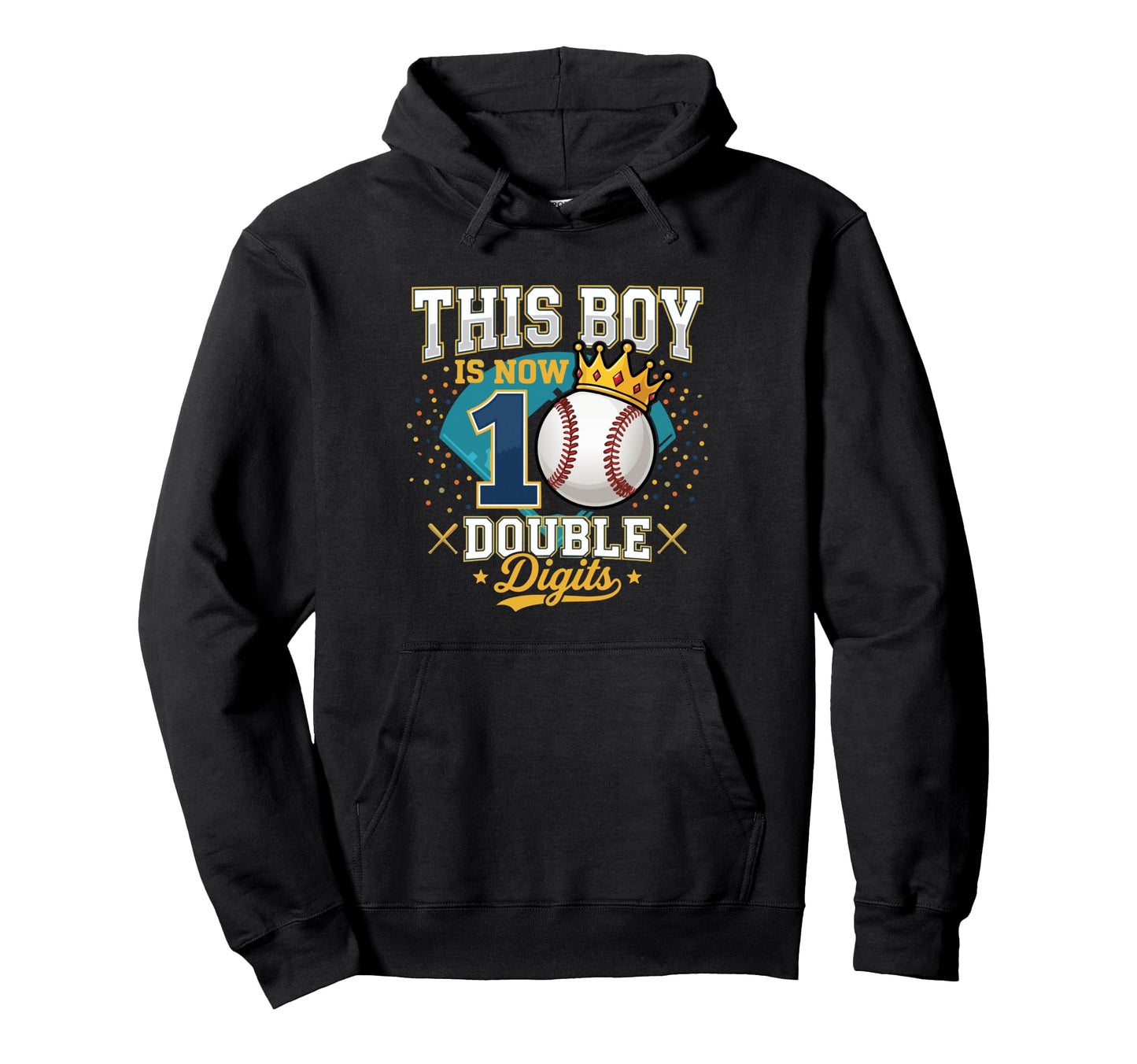 This Is 10 Double Digits Baseball 10Th Hoodie - Novelty Apparel Unisex - T-Shirt, Sweatshirt, Hoodie
