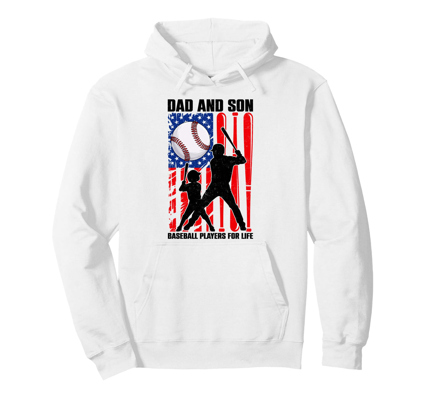 Dad Son Baseball Players Life Fathers Day Hoodie - Graphic Print Men Women - T-Shirt, Sweatshirt, Hoodie