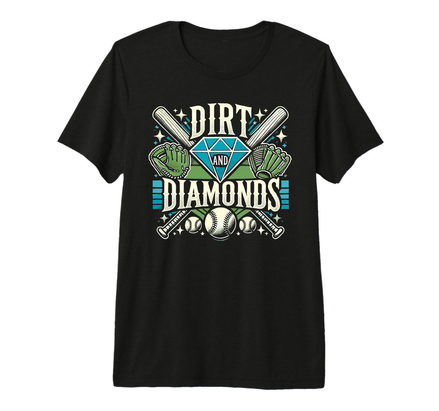 Dirt And Diamonds Baseball Baseball T-Shirt - Unique Graphic for Adults - T-Shirt, Sweatshirt, Hoodie