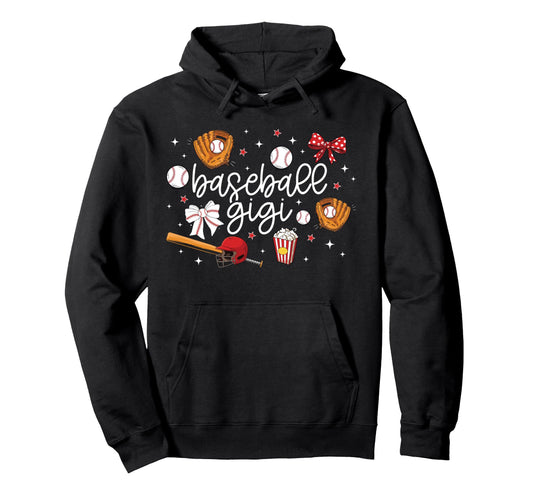Baseball Gigi Coquette Gigi Baseball Hoodie - Minimalist Print for Adults - T-Shirt, Sweatshirt, Hoodie