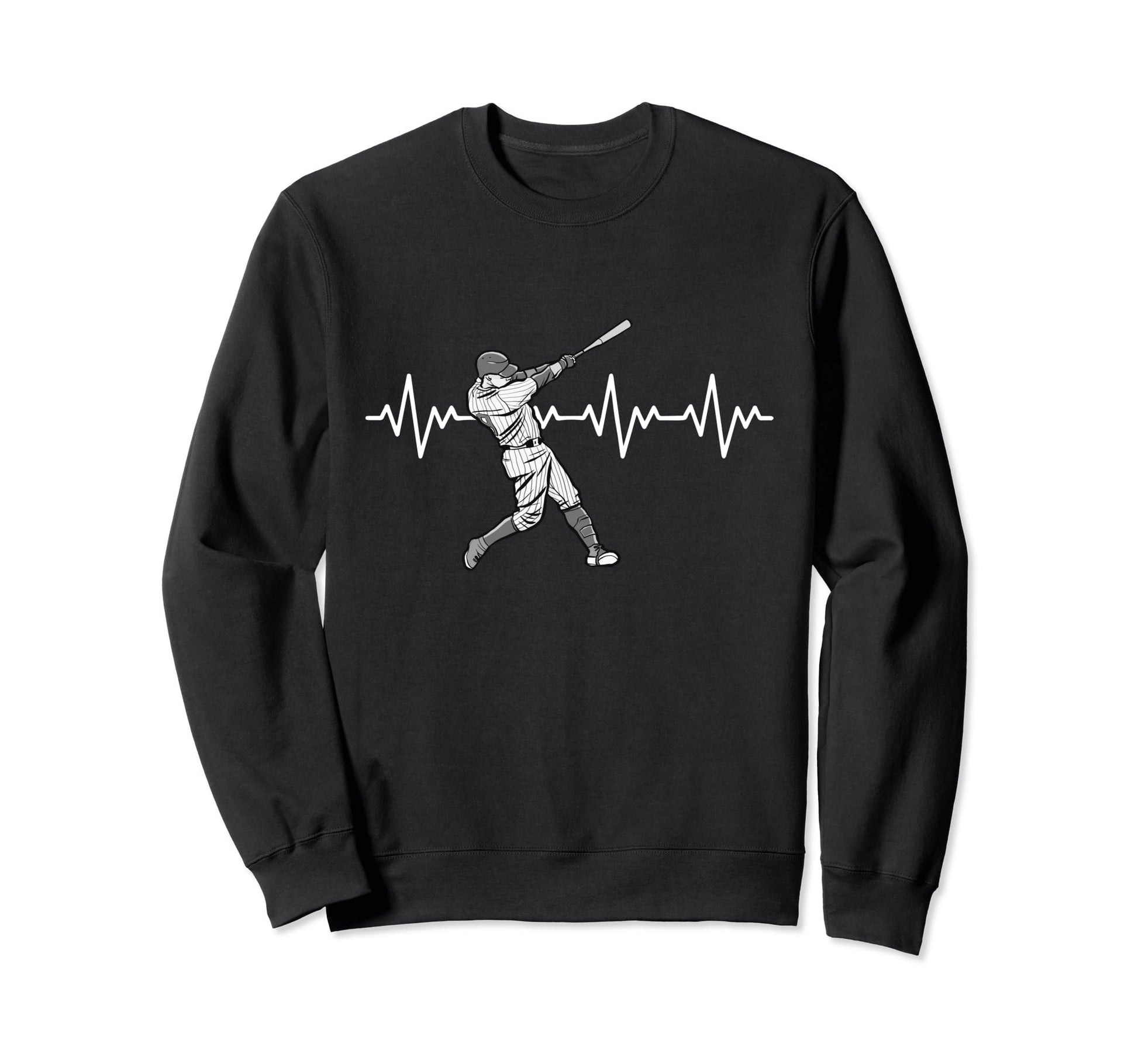 Baseball Heartbeat Funny Baseball Sweatshirt - Graphic Print Men Women - T-Shirt, Sweatshirt, Hoodie