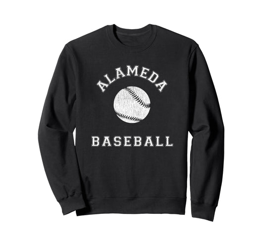 Alameda Baseball Distressed Sweatshirt - Trendy Graphic Men Women - T-Shirt, Sweatshirt, Hoodie