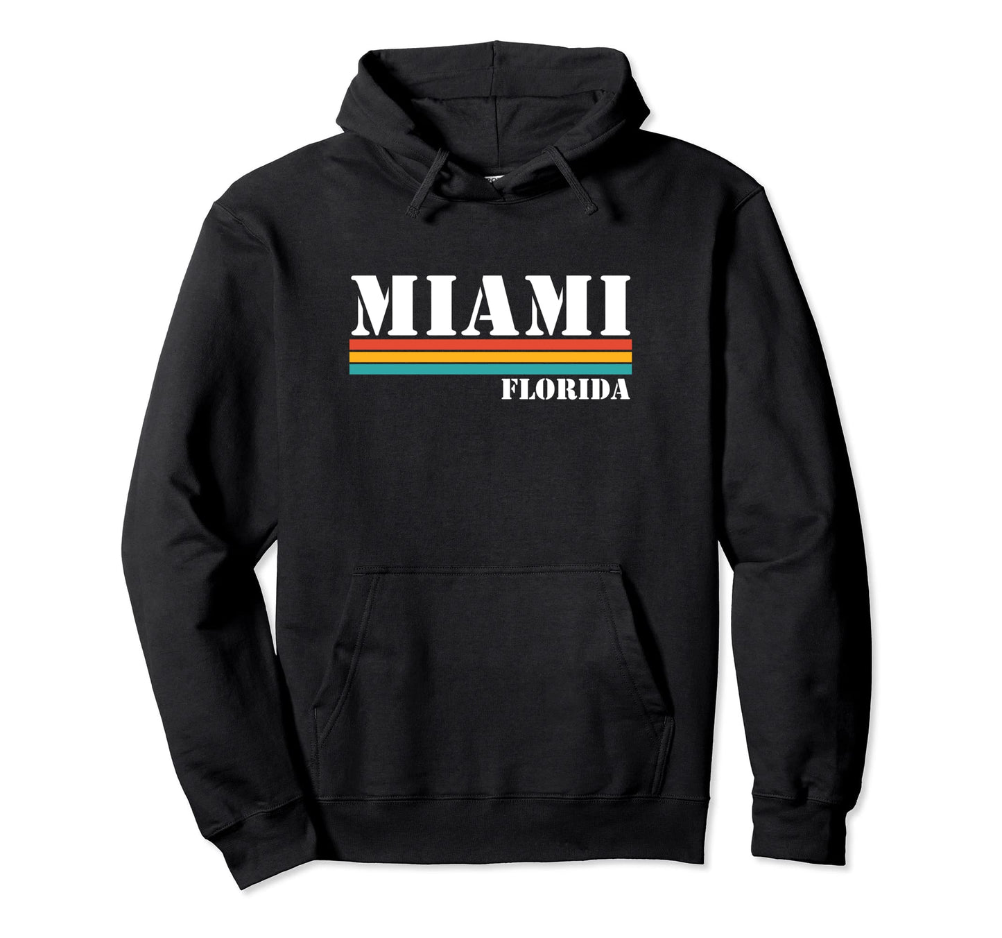 Miami Florida Stripes Hoodie - Graphic Print Unisex - T-Shirt, Sweatshirt, Hoodie