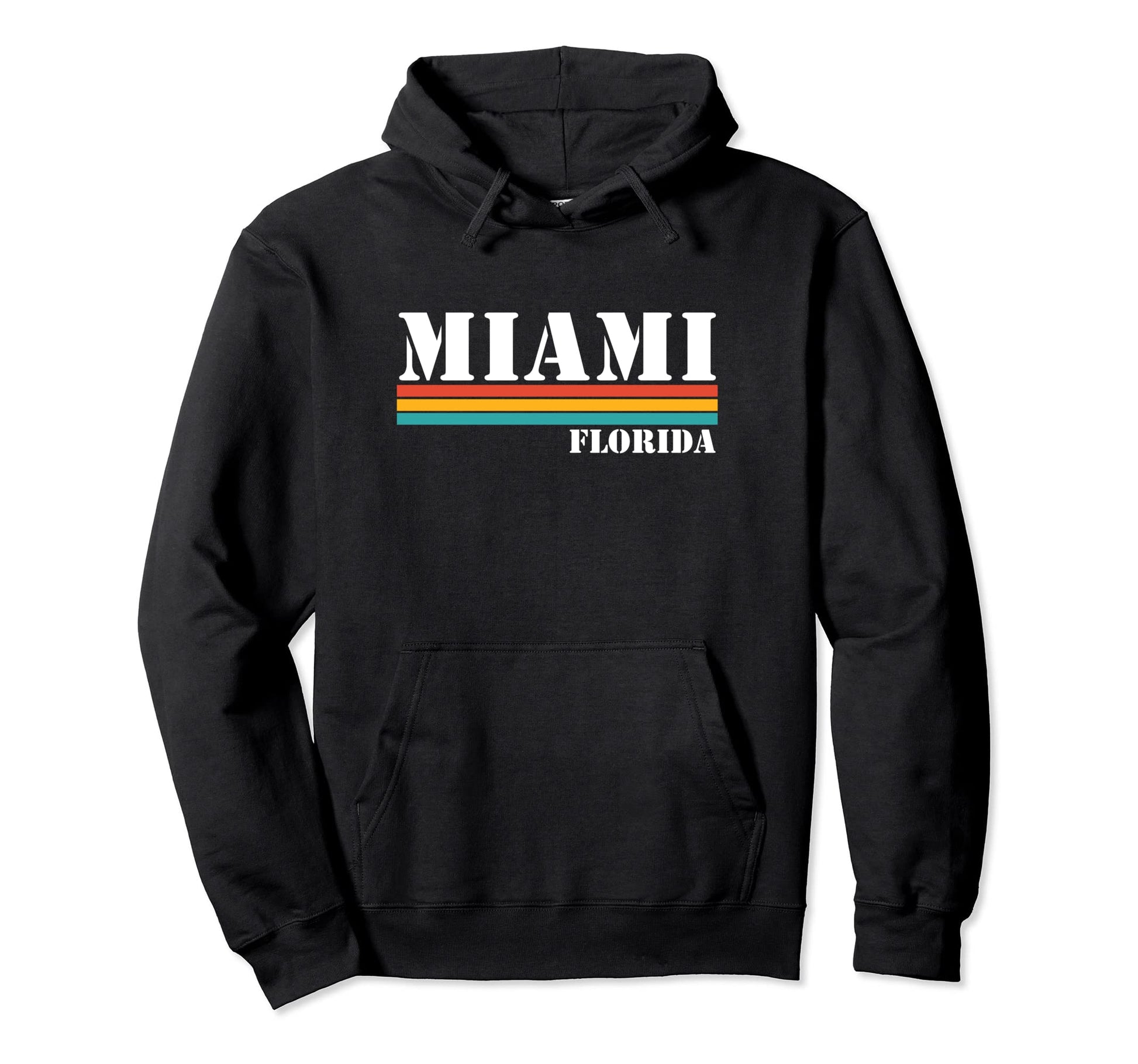 Miami Florida Stripes Hoodie - Graphic Print Unisex - T-Shirt, Sweatshirt, Hoodie