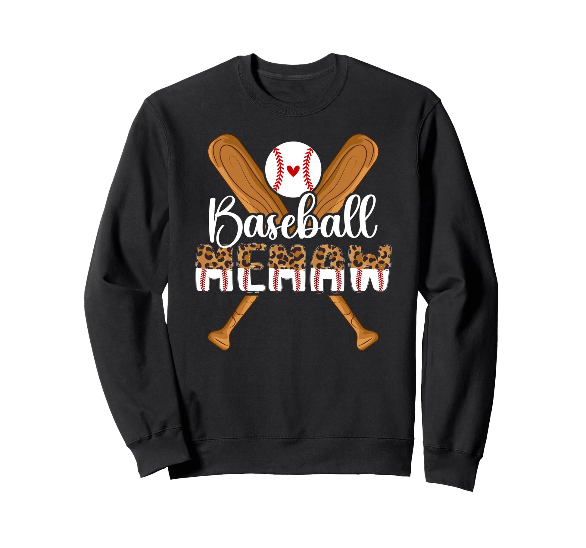 Baseball Memaw Leopard Memaw Sweatshirt - Streetwear Style Men Women - T-Shirt, Sweatshirt, Hoodie