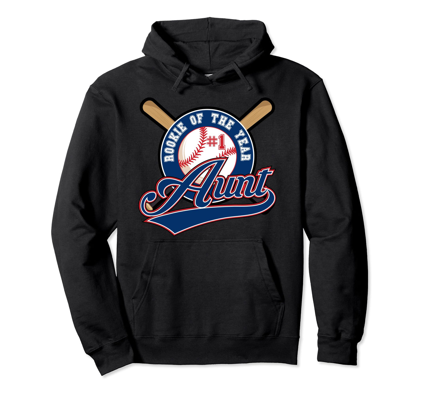 Aunt Rookie Year 1St Birthday Baseball Hoodie - Minimalist Print Men Women - T-Shirt, Sweatshirt, Hoodie