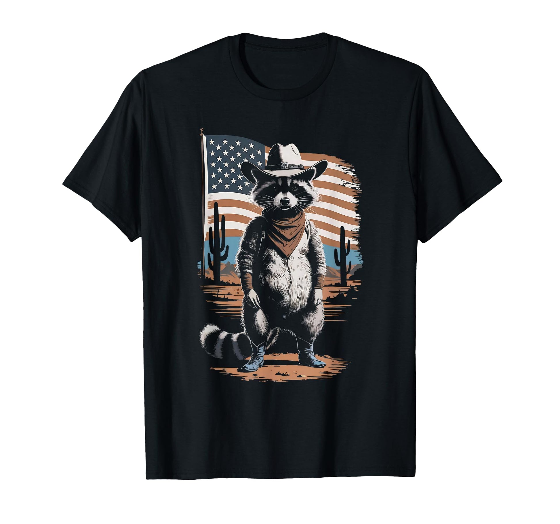 Racoon Trash Panda Cowboy Western T-Shirt - Aesthetic Graphic Men Women - T-Shirt, Sweatshirt, Hoodie