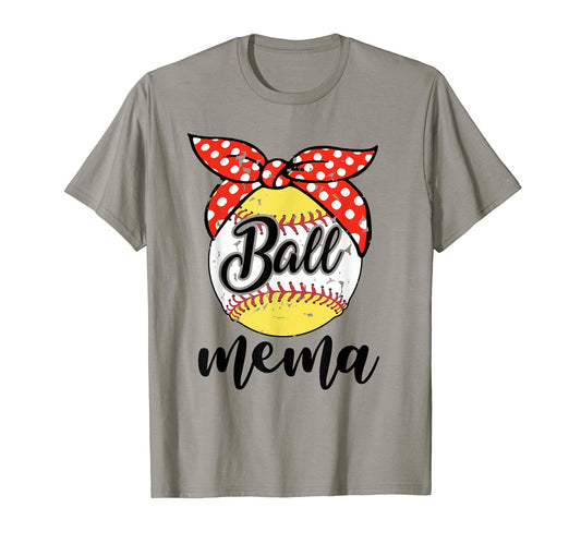 Ball Mema Love Playing Baseball Softball T-Shirt - Graphic Print for Adults - T-Shirt, Sweatshirt, Hoodie