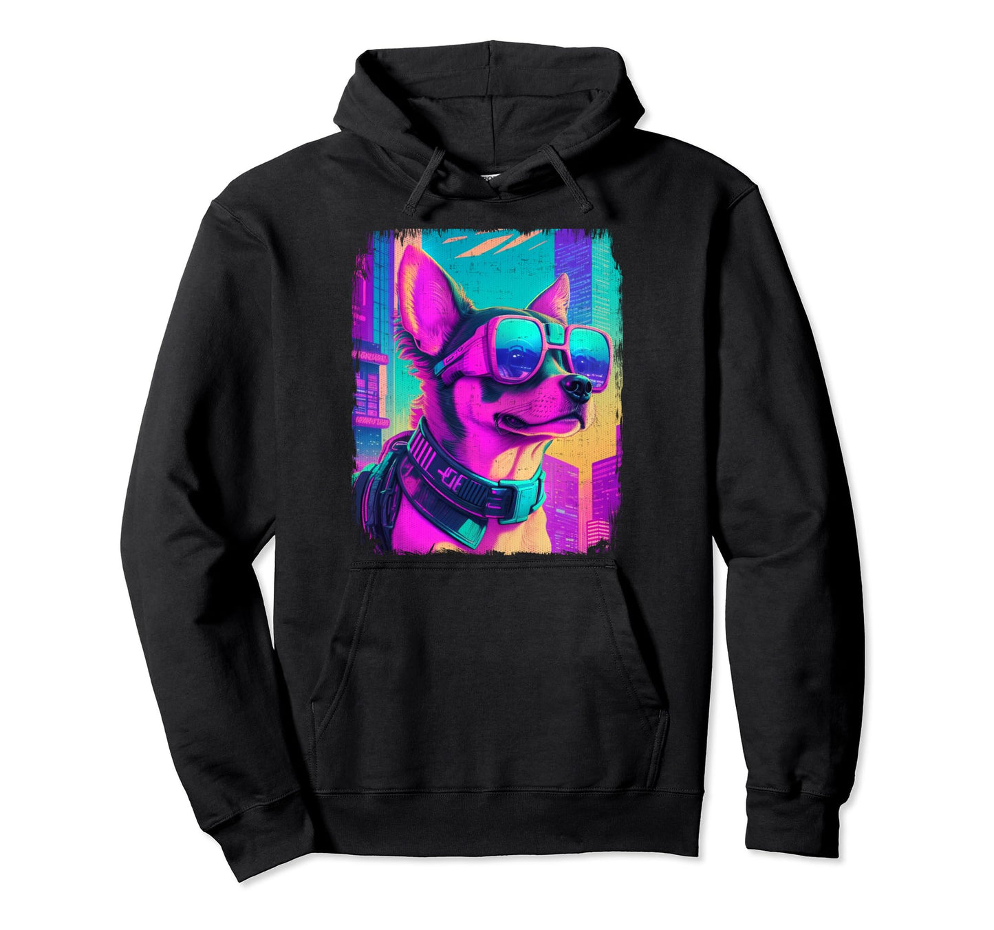 Chiweenie Dog Cyber Vaporwave 80S Hoodie - Minimalist Print Unisex - T-Shirt, Sweatshirt, Hoodie