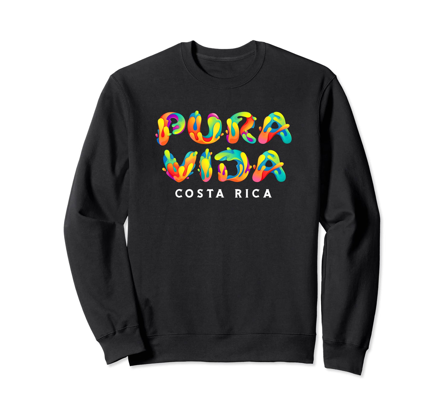 Pura Vida Costa Rica Rainbow Color Sweatshirt - Trendy Graphic Men Women - T-Shirt, Sweatshirt, Hoodie