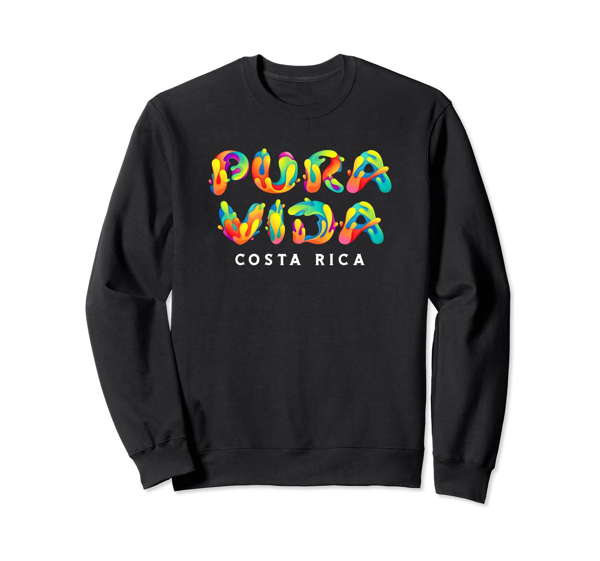 Pura Vida Costa Rica Rainbow Color Sweatshirt - Trendy Graphic Men Women - T-Shirt, Sweatshirt, Hoodie