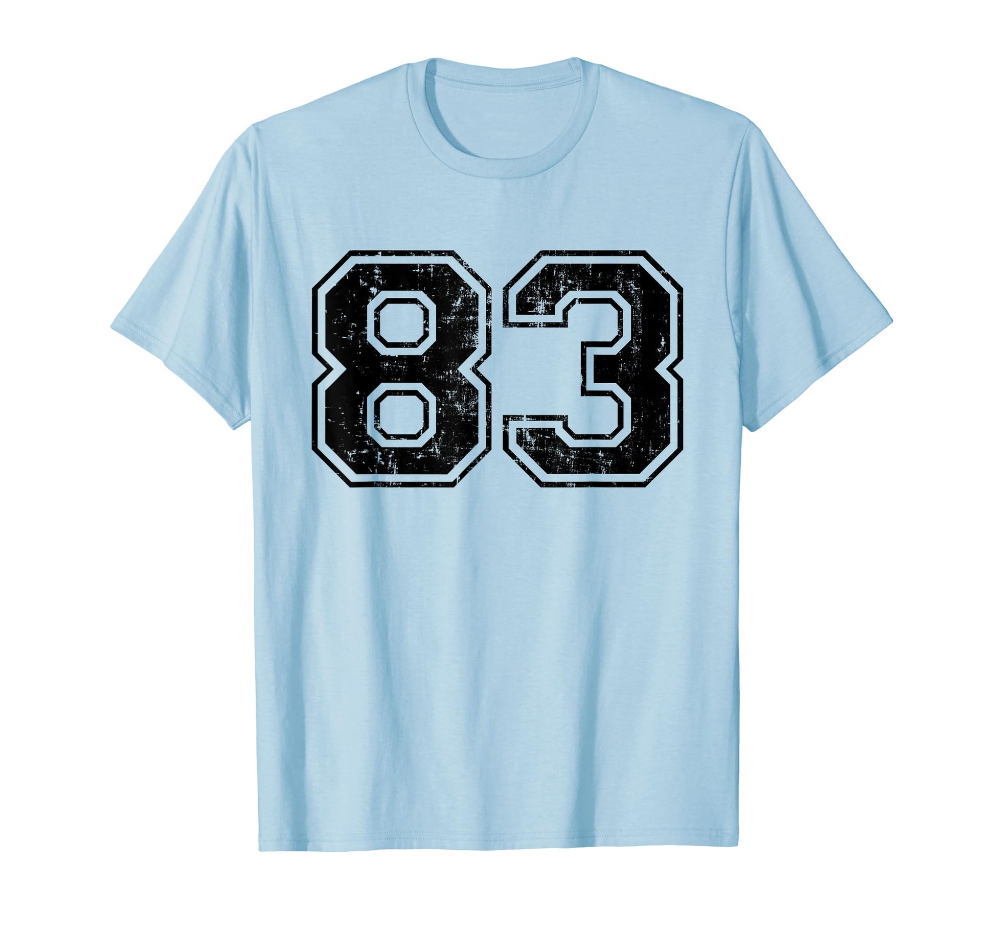 Number 83 Varsity Distressed Sport Team T-Shirt - Graphic Print Men Women - T-Shirt, Sweatshirt, Hoodie