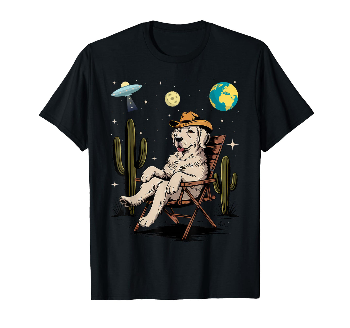 Howdy Golden Retriever Western Cowboy T-Shirt - Graphic Print for Adults - T-Shirt, Sweatshirt, Hoodie