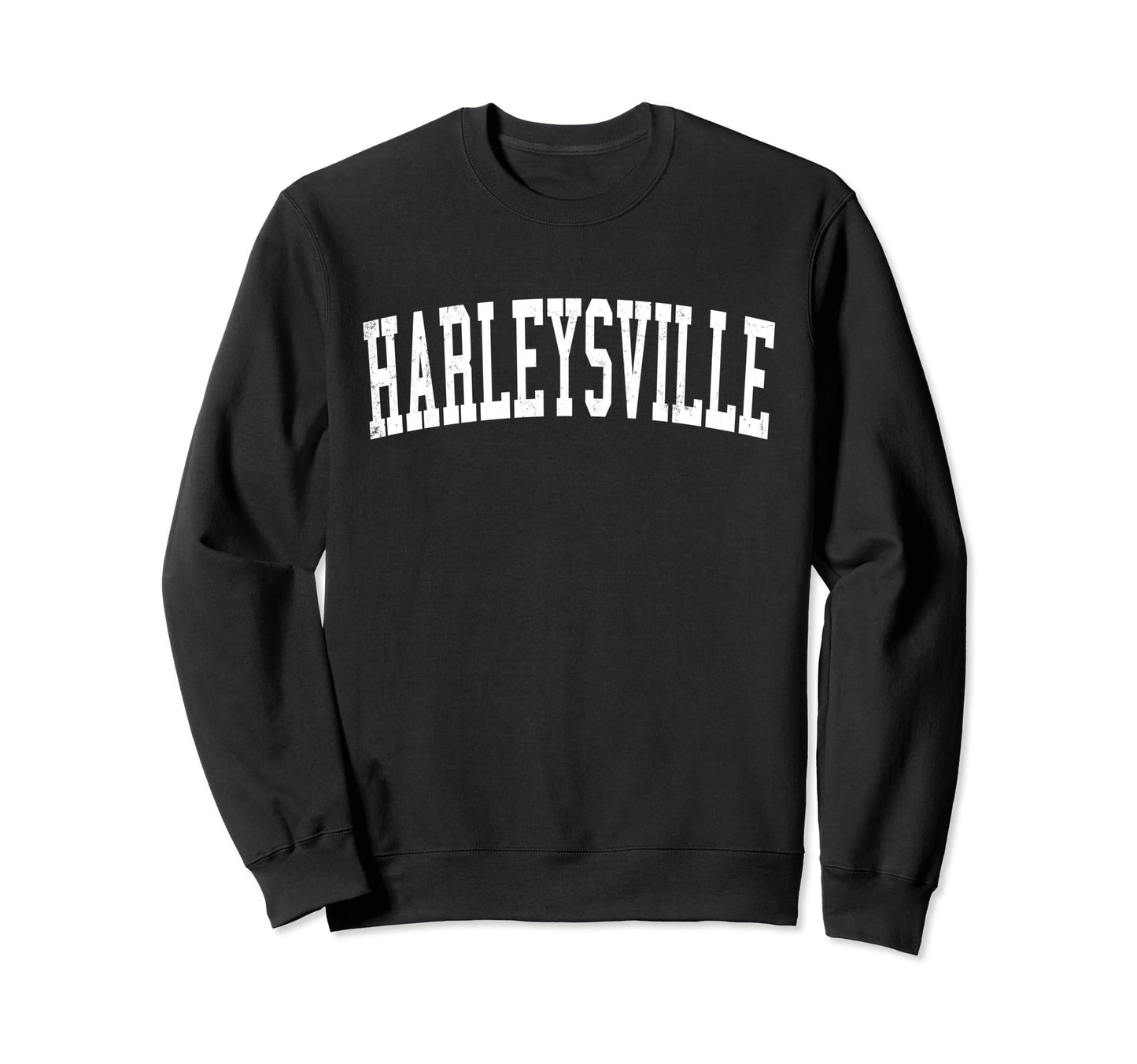 Harleysville Pa Distressed White Varsity Sweatshirt - Trendy Graphic Unisex - T-Shirt, Sweatshirt, Hoodie