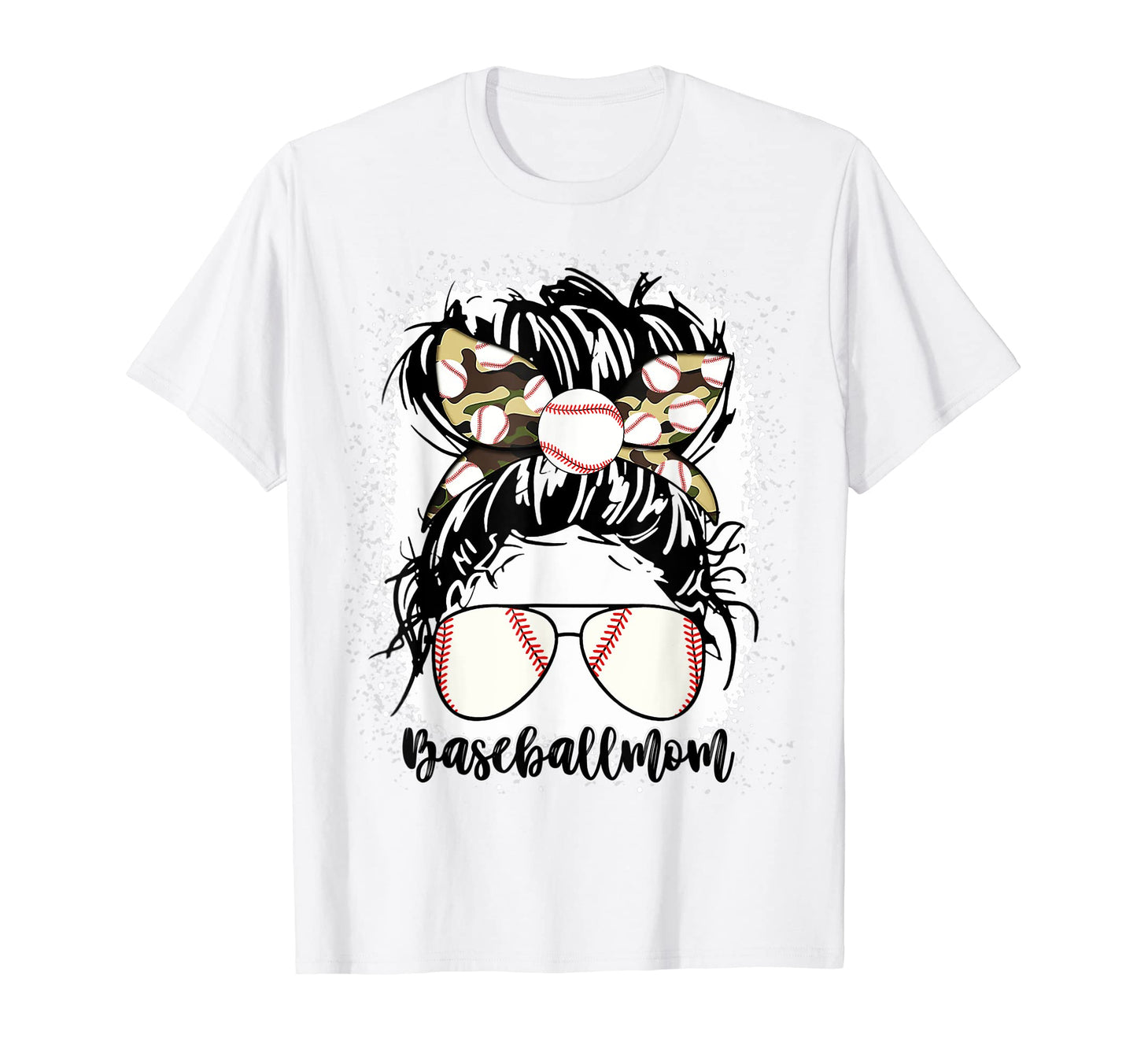 Bleached Baseball Mom Life Leopard T-Shirt - Fun Novelty Design for Adults - T-Shirt, Sweatshirt, Hoodie