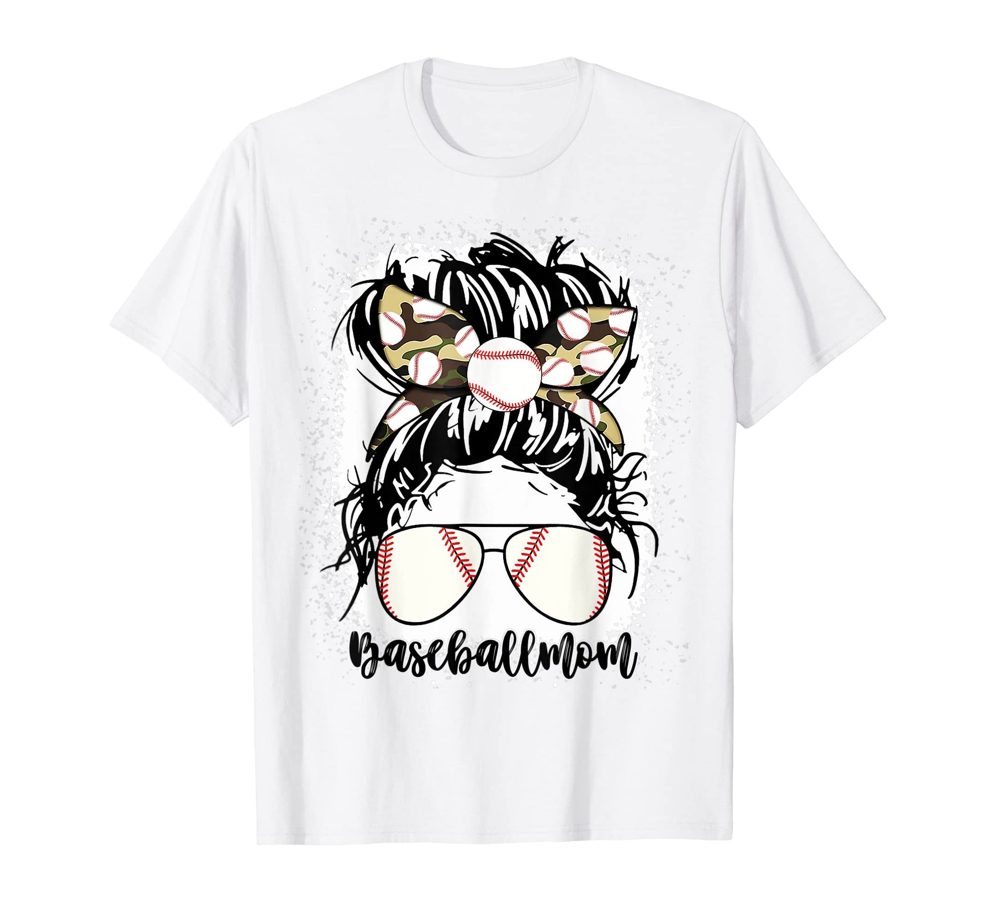 Bleached Baseball Mom Life Leopard T-Shirt - Fun Novelty Design for Adults - T-Shirt, Sweatshirt, Hoodie