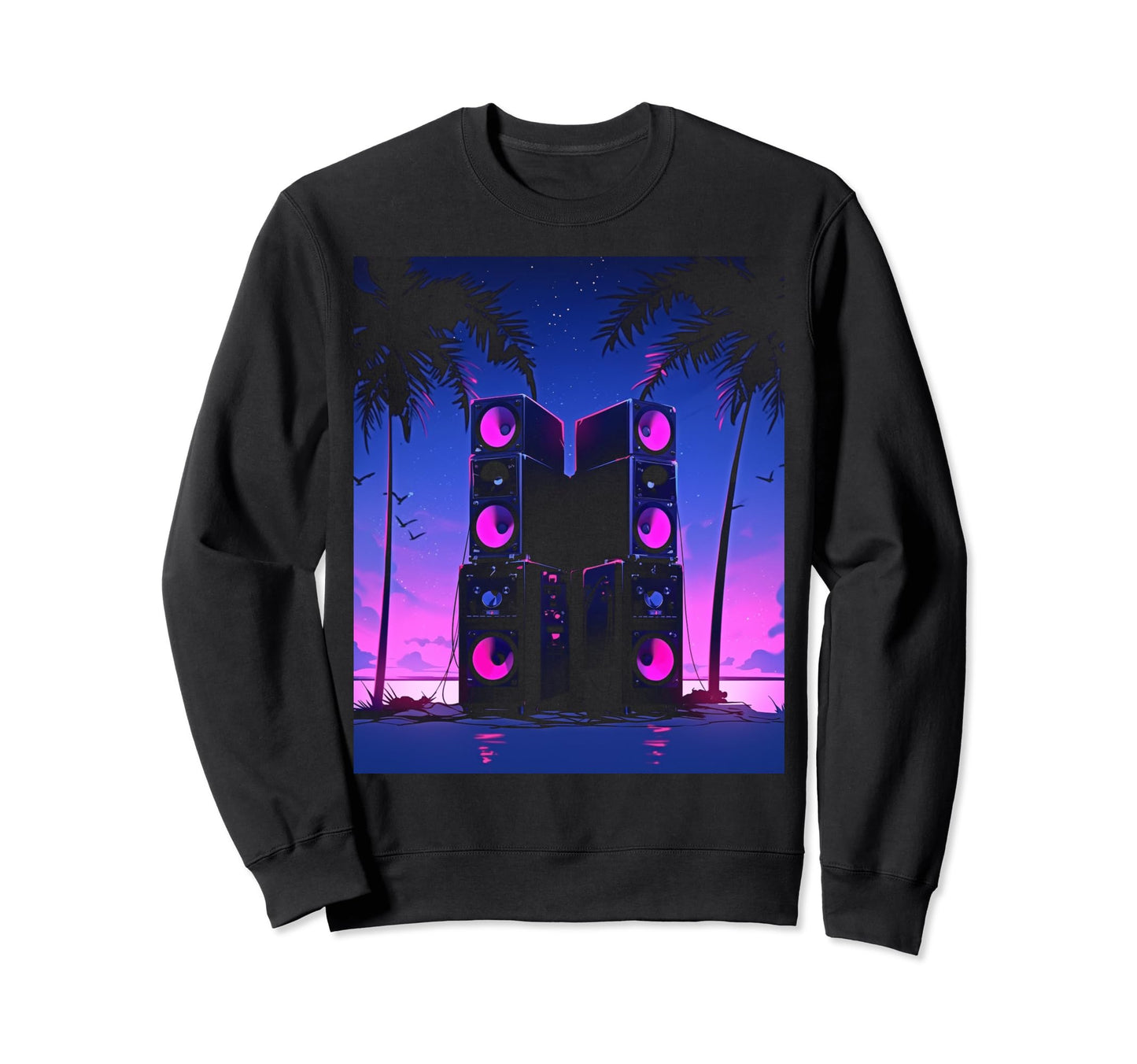Vaporwave Stereo Speakers 80S Synthwave Sweatshirt - Graphic Print Unisex - T-Shirt, Sweatshirt, Hoodie