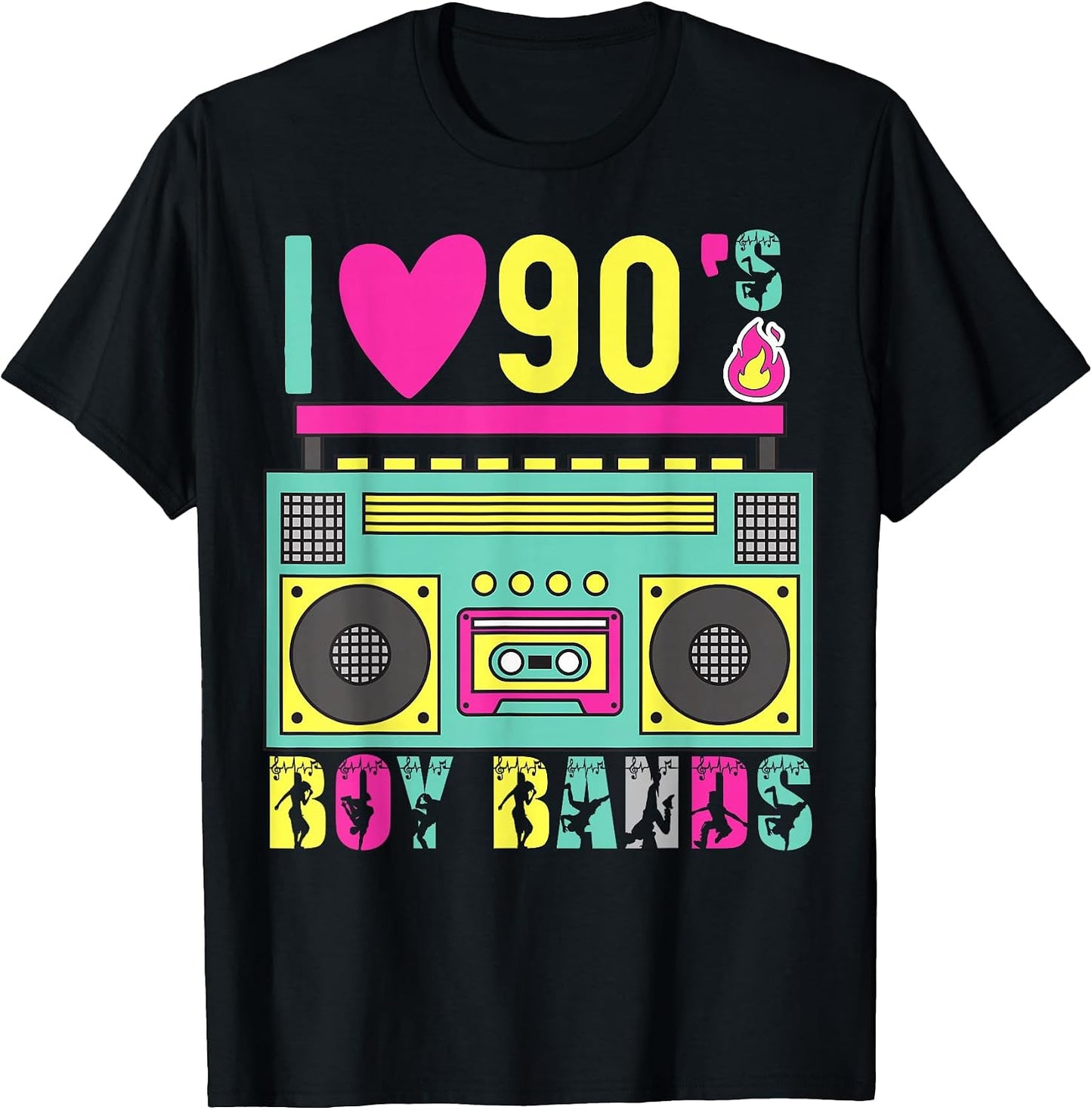 Funny 90s Theme Party Music Dance I Love Boy Bands - Adult & Kids T-Shirts, Sweatshirts & Hoodies apparel design preview 1