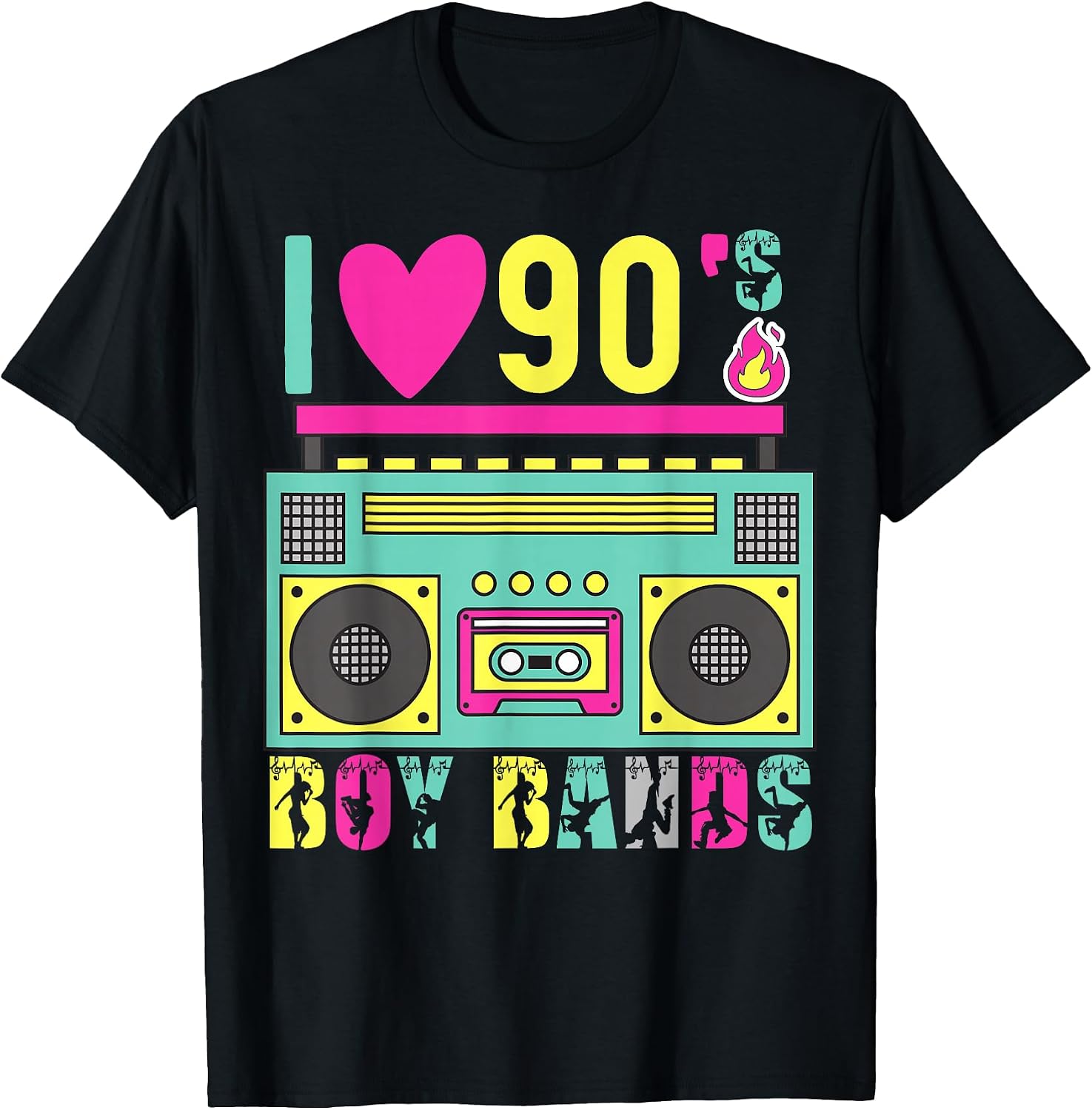 Funny 90s Theme Party Music Dance I Love Boy Bands - Adult & Kids T-Shirts, Sweatshirts & Hoodies apparel design preview 1
