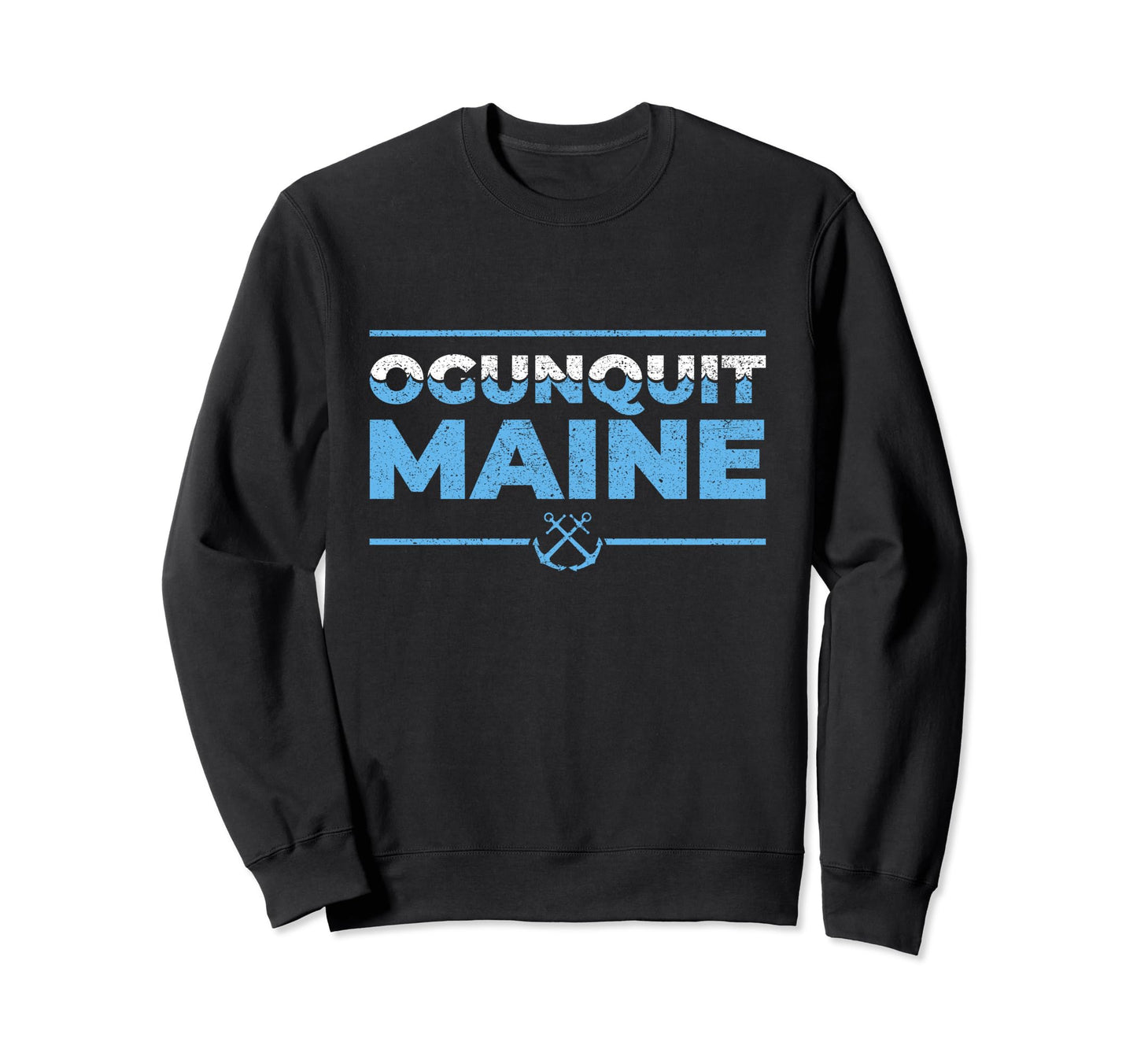 Ogunquit Maine Typography Nautical Sweatshirt - Unique Graphic Unisex - T-Shirt, Sweatshirt, Hoodie