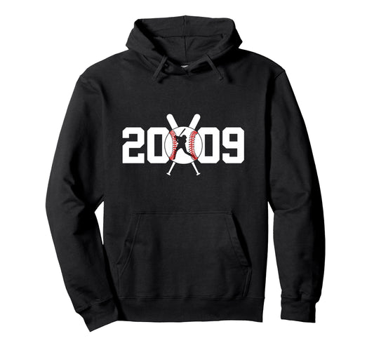 2009 Baseball 17Th Birthday Hoodie - Novelty Apparel Unisex - T-Shirt, Sweatshirt, Hoodie