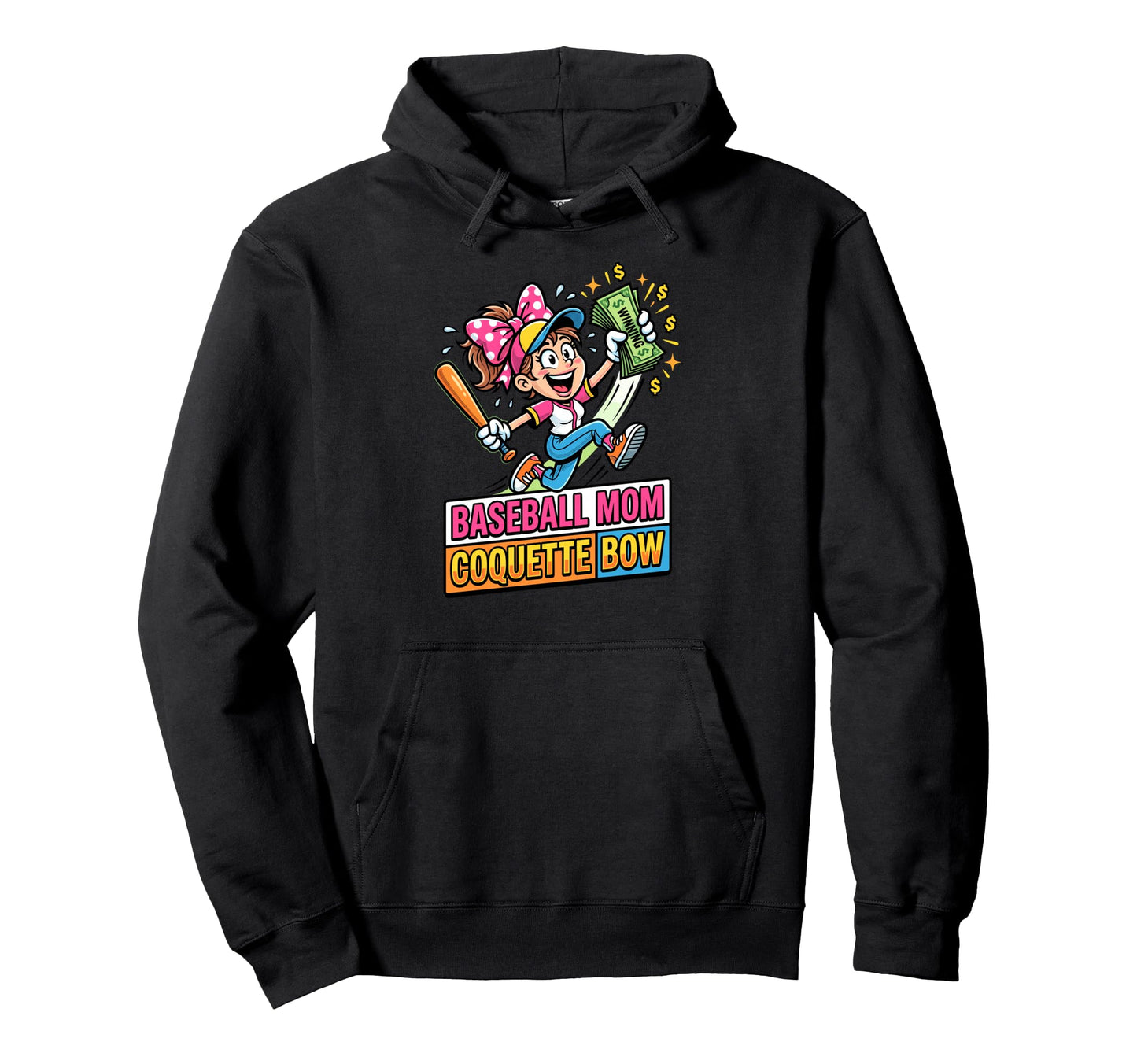 Baseball Mom Coquette Bow Day Game Hoodie - Casual Everyday Wear Unisex - T-Shirt, Sweatshirt, Hoodie