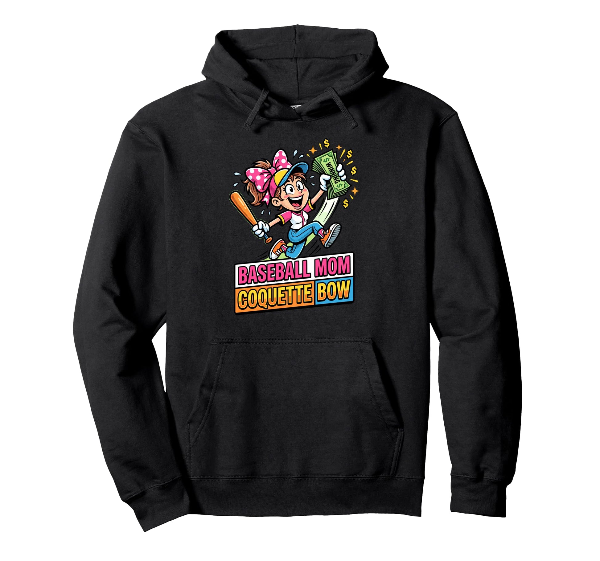 Baseball Mom Coquette Bow Day Game Hoodie - Casual Everyday Wear Unisex - T-Shirt, Sweatshirt, Hoodie