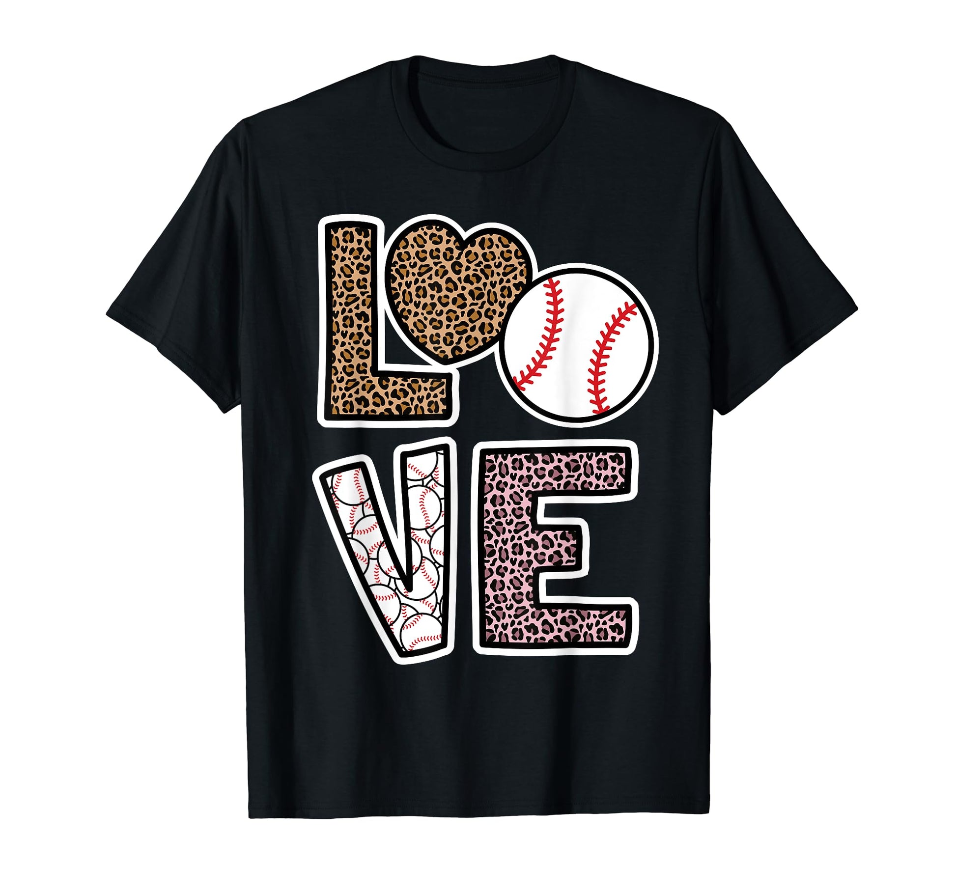 Love Baseball Leopard Baseball Lover T-Shirt - Unique Graphic Men Women - T-Shirt, Sweatshirt, Hoodie