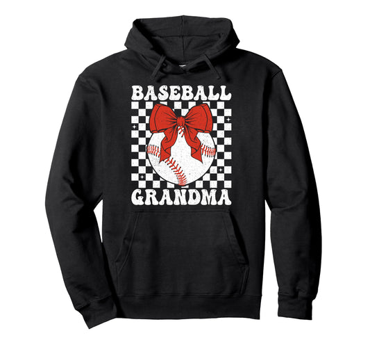 Baseball Grandma Coquette Bow Game Day Hoodie - Streetwear Style Unisex - T-Shirt, Sweatshirt, Hoodie
